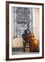 Santiago De Cuba Province, Historical Center, Street Musician Playing Double Bass-Jane Sweeney-Framed Photographic Print