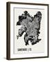 Santiago Map Art Print-null-Framed Art Print