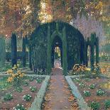 Hydrangeas on a Garden Path, 1929-Santiago Rusinol i Prats-Giclee Print
