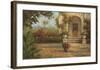 Santiago's Courtyard-Enrique Bolo-Framed Art Print