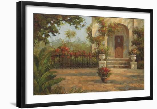 Santiago's Courtyard-Enrique Bolo-Framed Art Print