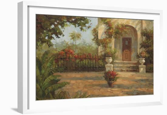 Santiago's Courtyard-Enrique Bolo-Framed Art Print