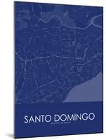 Santo Domingo, Dominican Republic Blue Map-null-Mounted Poster