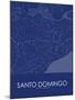 Santo Domingo, Dominican Republic Blue Map-null-Mounted Poster