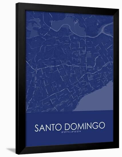 Santo Domingo, Dominican Republic Blue Map-null-Framed Poster