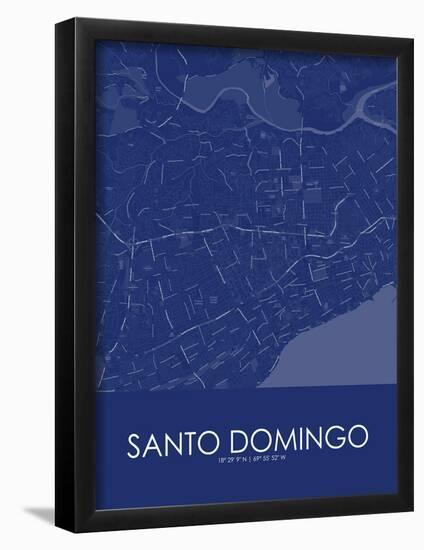 Santo Domingo, Dominican Republic Blue Map-null-Framed Poster