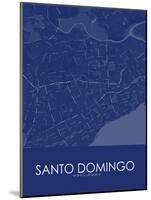 Santo Domingo, Dominican Republic Blue Map-null-Mounted Poster