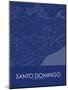 Santo Domingo, Dominican Republic Blue Map-null-Mounted Poster