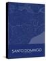 Santo Domingo, Dominican Republic Blue Map-null-Stretched Canvas