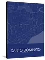 Santo Domingo, Dominican Republic Blue Map-null-Stretched Canvas