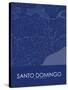 Santo Domingo, Dominican Republic Blue Map-null-Stretched Canvas
