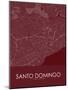 Santo Domingo, Dominican Republic Red Map-null-Mounted Poster