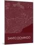 Santo Domingo, Dominican Republic Red Map-null-Mounted Poster