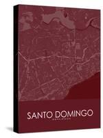 Santo Domingo, Dominican Republic Red Map-null-Stretched Canvas