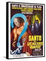 Santo vs. Las Mujeres Vampiro, Spanish poster art, 1962-null-Framed Stretched Canvas