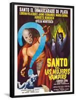 Santo vs. Las Mujeres Vampiro, Spanish poster art, 1962-null-Framed Poster