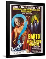 Santo vs. Las Mujeres Vampiro, Spanish poster art, 1962-null-Framed Poster