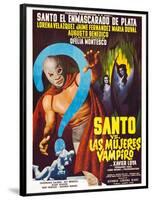 Santo vs. Las Mujeres Vampiro, Spanish poster art, 1962-null-Framed Poster