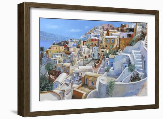 Santorini a Colori-Guido Borelli-Framed Giclee Print