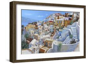 Santorini a Colori-Guido Borelli-Framed Giclee Print