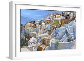 Santorini a Colori-Guido Borelli-Framed Giclee Print