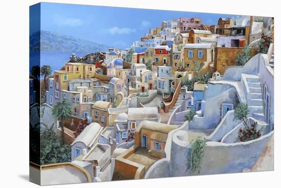 Santorini a Colori-Guido Borelli-Stretched Canvas