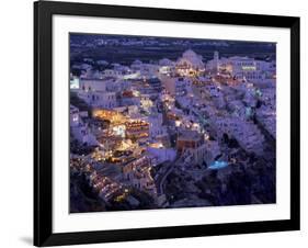 Santorini at Night, Greece-Walter Bibikow-Framed Photographic Print