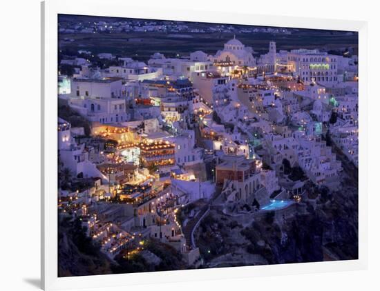 Santorini at Night, Greece-Walter Bibikow-Framed Photographic Print