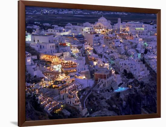 Santorini at Night, Greece-Walter Bibikow-Framed Photographic Print