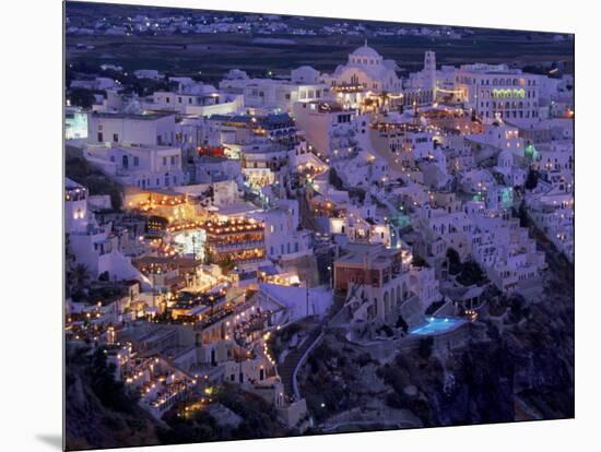 Santorini at Night, Greece-Walter Bibikow-Mounted Photographic Print