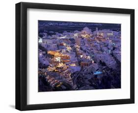 Santorini at Night, Greece-Walter Bibikow-Framed Photographic Print