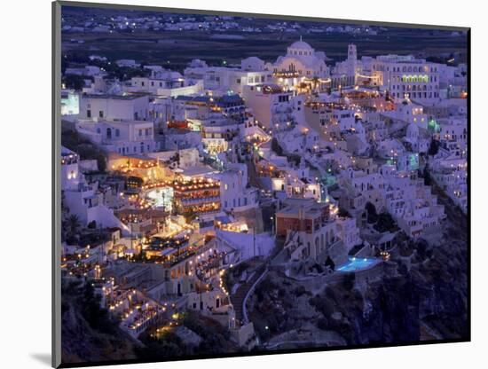 Santorini at Night, Greece-Walter Bibikow-Mounted Photographic Print