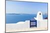 Santorini Balconny with View at the Aegean Sea-Netfalls-Mounted Photographic Print