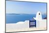 Santorini Balconny with View at the Aegean Sea-Netfalls-Mounted Photographic Print