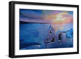 Santorini Greece View from Oia during Sunset-Markus Bleichner-Framed Art Print