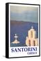 Santorini, Greece - View from Oia Retro Style-Markus Bleichner-Framed Stretched Canvas