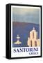 Santorini, Greece - View from Oia Retro Style-Markus Bleichner-Framed Stretched Canvas