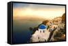 Santorini Island at Sunset-olly2-Framed Stretched Canvas