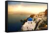 Santorini Island at Sunset-olly2-Framed Stretched Canvas