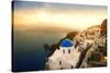 Santorini Island at Sunset-olly2-Stretched Canvas