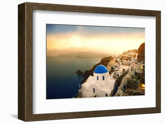 Santorini Island at Sunset-olly2-Framed Photographic Print