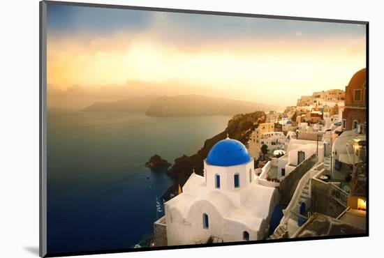 Santorini Island at Sunset-olly2-Mounted Photographic Print