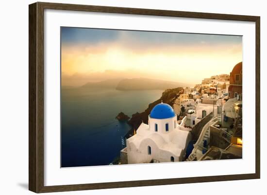 Santorini Island at Sunset-olly2-Framed Photographic Print