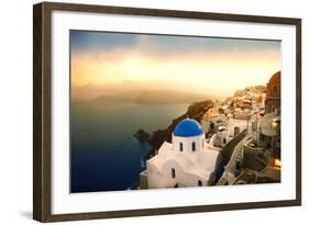 Santorini Island at Sunset-olly2-Framed Photographic Print