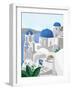 Santorini Island-Petra Lizde-Framed Giclee Print