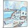 Santorini Rooftops II-Annie Warren-Mounted Art Print