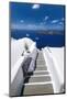 Santorini, stairs with a view to the sea and Caldera, Santorini, Cyclades, Greek Islands, Greece-Sakis Papadopoulos-Mounted Photographic Print