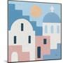 Santorini Summer I Sq-Moira Hershey-Mounted Art Print