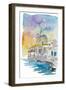 Santorini Therassia Lonely Island in Greece-M. Bleichner-Framed Art Print