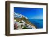 Santorini, View of Fira Town with Volcano-Maugli-l-Framed Photographic Print